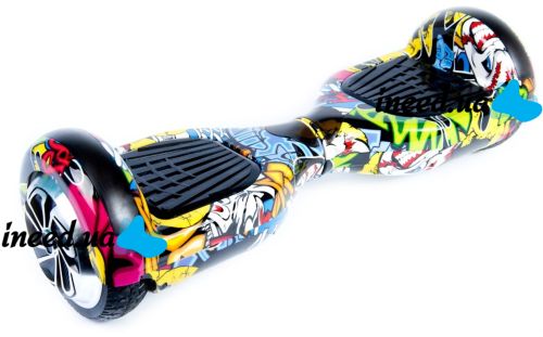 Gyro Scooter Gyroboard Smart Balance Wheel A3 6.5" with Auto Balance and Bluetooth Remote Hip-Hop Hip-Hop Skull