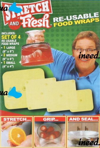Набір силіконових кришок Stretch and Fresh багаторазові силіконові плівки 4шт