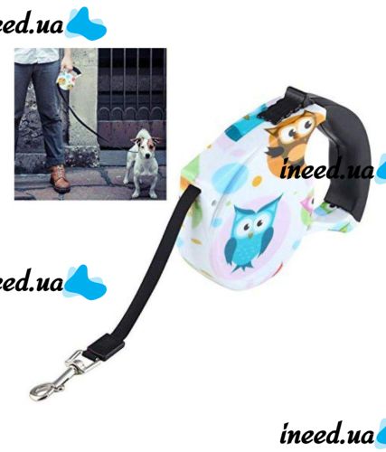 Повідець рулетка для собак з кнопковим блокіратором довжини Retractable Dog Leash 5 м до 33 кг середній