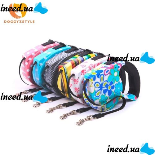 Повідець рулетка для собак з кнопковим блокіратором довжини Retractable Dog Leash 5 м до 33 кг середній