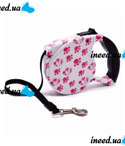 Повідець рулетка для собак з кнопковим блокіратором довжини Retractable Dog Leash 5 м до 33 кг середній