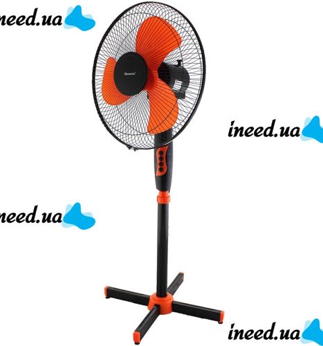 Domotec MS-1619 40 cm stand fan 16" inch 40W Domotec Orange floor fan on telescopic leg with swivel and tilt