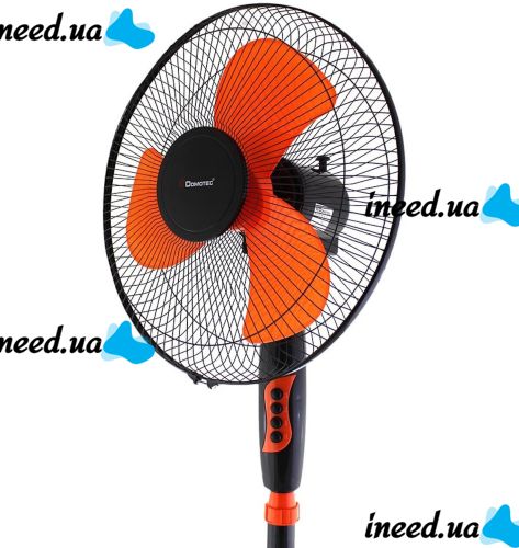 Domotec MS-1619 40 cm stand fan 16" inch 40W Domotec Orange floor fan on telescopic leg with swivel and tilt