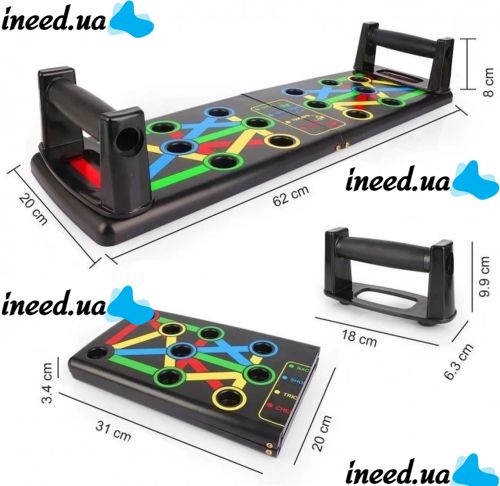 Доска для отжиманий Foldable Push Up Board JT-006, упор для отжиманий от пола 14 в 1 Регулируемая стойка, платформа, тренажер для мышц Supretto