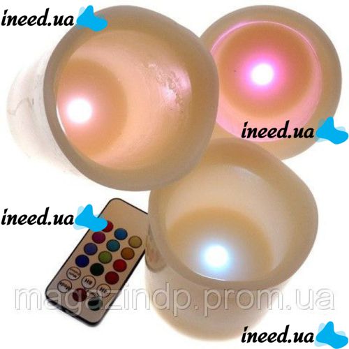Комплект светодиодных свечей разной высоты с пультом управления Luma Candles Color Changing