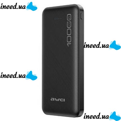 Portable Charger Power Bank Awei P28K 10000 mAh, Black Black
