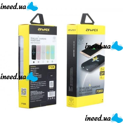 Portable Charger Power Bank Awei P98K 8000 mAh with Wireless Charging for Phone