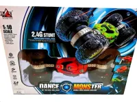Stunt car shifter Dance Monster RQ-2028 Red on radio control, Transformer all-terrain vehicle on the control panel, Red