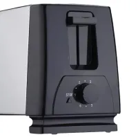 Kitchen mirror toaster Crownberg CB-1106 750W for 2 slices of bread with temperature control and stop button, Electric toaster VN-002B with removable tray Silver