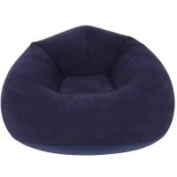 Надувное кресло диван Intex Beanless Bag 68579 до 150 кг для отдыха, Велюровый одноместный пуфик груша Air Sofa XL-1133 KR-1 для дома и улицы
