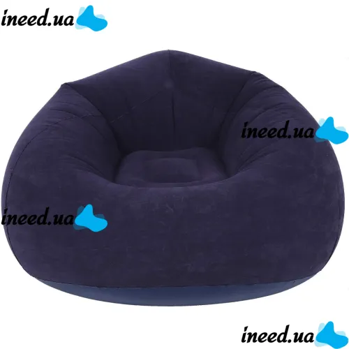 Надувное кресло диван Intex Beanless Bag 68579 до 150 кг для отдыха, Велюровый одноместный пуфик груша Air Sofa XL-1133 KR-1 для дома и улицы