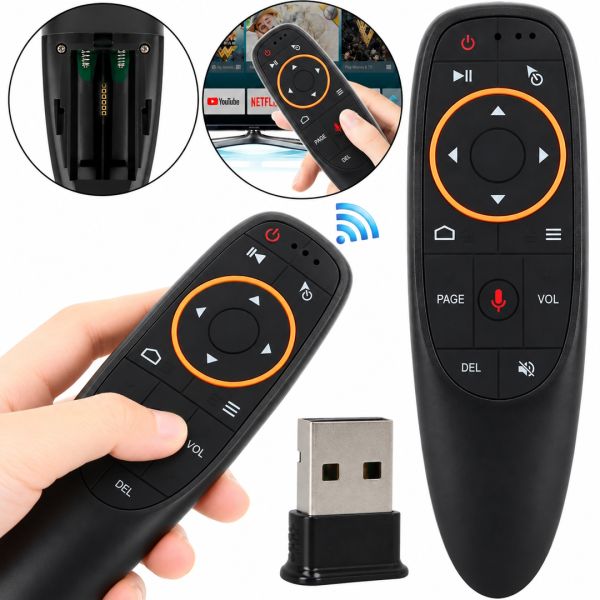Universal Remote Control Air Mouse Remote Control TV Air Mouse Remote G10S with Gyroscope, Air Mouse Adapter 2.4GHz 17 Buttons G20