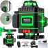 Hilda DG-147 4D 16-line Green Laser Level Gauge for Intersection Measurement, Self-leveling 16 Rays at 360 with Charge Indicator