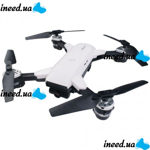 Складаний радіокерований квадрокоптер Drone YH-19 White, HD + FPV з HD WI-FI камерою на пульті управління