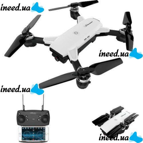 Складаний радіокерований квадрокоптер Drone YH-19 White, HD + FPV з HD WI-FI камерою на пульті управління
