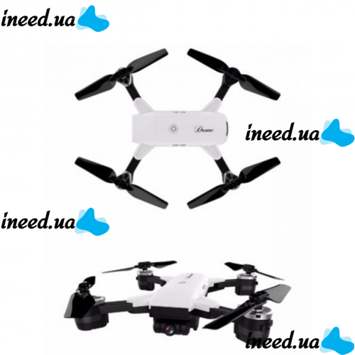 Складаний радіокерований квадрокоптер Drone YH-19 White, HD + FPV з HD WI-FI камерою на пульті управління