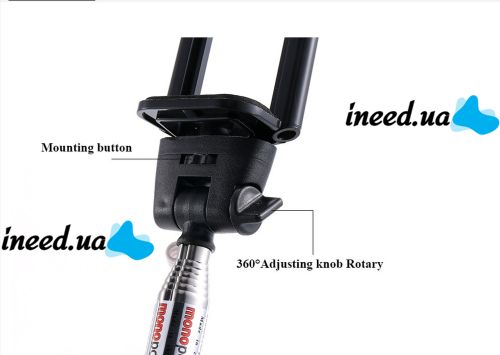 Z07-6S Selfie Monopod with 3.5 jack Cord, Smartphone Tripod