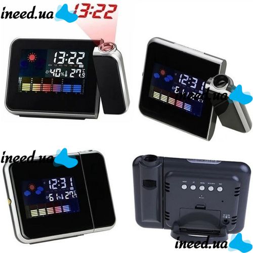 Настольные часы с проектором времени Kronos DS-8190 метеостанция  Color Screen Calendar
