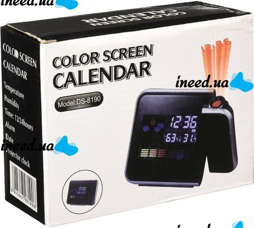 Настольные часы с проектором времени Kronos DS-8190 метеостанция  Color Screen Calendar