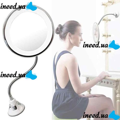 Flexible Suction Cup Mirror with Backlight with 5x Magnification Ultra Flexible Mirror 5X