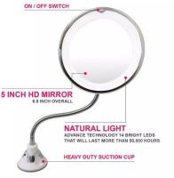 Flexible Suction Cup Mirror with Backlight with 5x Magnification Ultra Flexible Mirror 5X