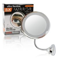 Flexible Suction Cup Mirror with Backlight with 5x Magnification Ultra Flexible Mirror 5X