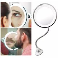 Flexible Suction Cup Mirror with Backlight with 5x Magnification Ultra Flexible Mirror 5X