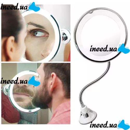 Flexible Suction Cup Mirror with Backlight with 5x Magnification Ultra Flexible Mirror 5X