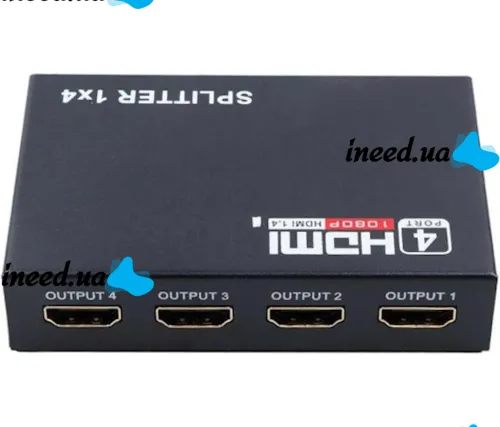 Активный HDMI разветвитель видеосигнала Splitter 1x4 OEM на 4 HDMI порта с поддержкой 4K 2K, Четырехнаправленный сплиттер коммутатор Черный