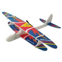 The Airkraft propellant foam airplane glider with a rechargeable electric motor is charged from microUSB