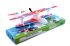 The Airkraft propellant foam airplane glider with a rechargeable electric motor is charged from microUSB