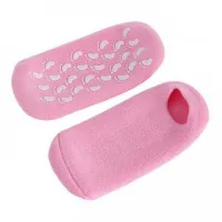 Moisturizing Gel Socks for pedicure SPA Gel Socks Pink, Cosmetic Socks for SPA Treatments with anti-slip coating and Moisturizing gel
