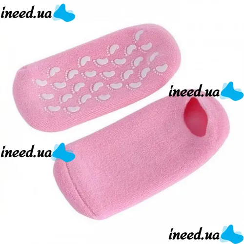 Moisturizing Gel Socks for pedicure SPA Gel Socks Pink, Cosmetic Socks for SPA Treatments with anti-slip coating and Moisturizing gel