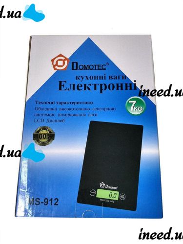 Domotec MS-912 Kitchen Electronic Scales from 1 g to 7 kg, MX-402 Rectangular sensor scales with a flat platform for weighing products Red