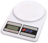 Electronic Table Scales from 1g to 7 kg SF-400, Kitchen Scales with LED Display with Round Platform for Weighing Products White