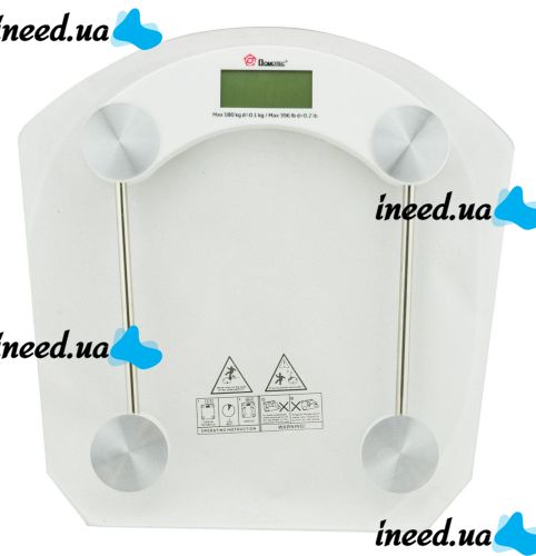 Domotec MS-2003B Electronic Floor Scales up to 180 kg Square Glass Scales with LED Display for Weighing Domotec MS2003B 0.1 kg Pitch Transparent