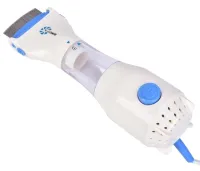 Электрическая расческа для удаления вшей и гнид Licetec V-Comb WN-38 с вакуумом, Гребень от блох с насадкой из нержавеющей стали для животных Белая