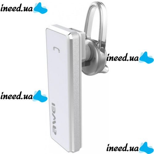 Бездротова Bluetooth гарнітура на вухо для смартфона Awei A850bl White, Блютуз моногарнітура Авей для телефону з наушным кріпленням Біла