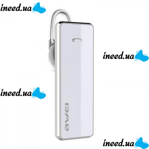 Бездротова Bluetooth гарнітура на вухо для смартфона Awei A850bl White, Блютуз моногарнітура Авей для телефону з наушным кріпленням Біла