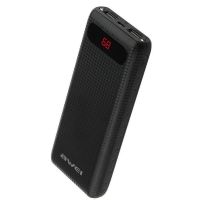 Portable Charger Power Bank Awei P70K 20000 mAh Black, Black