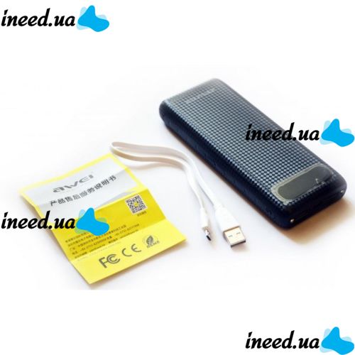 Portable Charger Power Bank Awei P70K 20000 mAh Black, Black