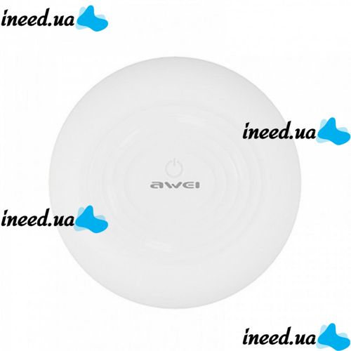 Беспроводное зарядное устройство Awei W7 10W с подсветкой 7 цветов White, Универсальная беспроводная зарядка 10 Вт Авей Белый