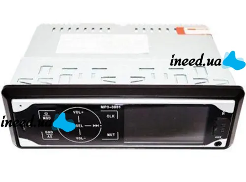 Universal car radio 1DIN ISO Pioneer MP3-3881 with touch buttons and remote control, Touch radio player in the car with USB and SD