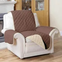 Двостороння накидка чохол на крісло Couch Coat з мікрофібри, захисне двостороннє водонепроникне стьобане покривало для крісла