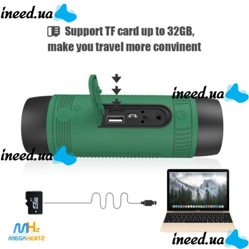 Bicycle Waterproof Bluetooth Speaker with Flashlight Zealot S1 Handlebar Mount with Power Bank