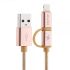 Cable, Awei CL-930C 2 in 1 Lightning and Micro USB Cord, Pink