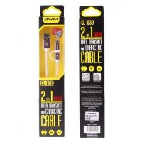 Кабель, шнур Awei CL-930C 2 в 1 Lightning і Micro USB, сріблястий