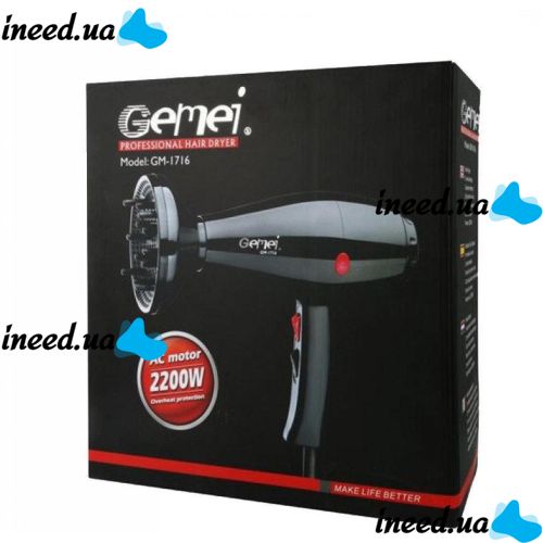 Професійний фен для волосся GEMEI GM-1716 2200W