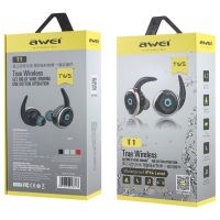 Wireless Bluetooth Headphones Awei T1 Twins Earphones Black, Black