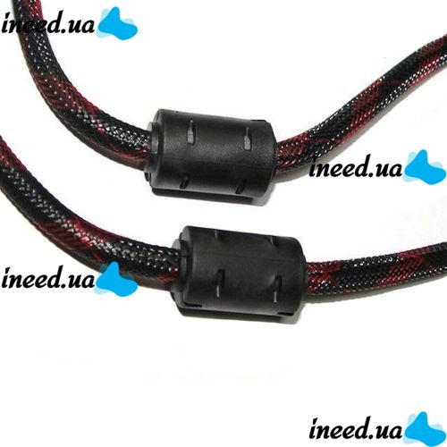 Reinforced Hdmi to Hdmi Cable 3m 1080p in a Winding HDMI-HDMI Extension Cable 3m 3m, 3m for Monitor and TV in a braid Black and Red